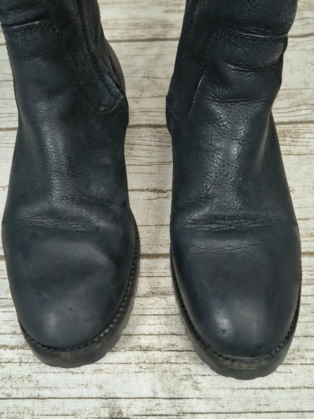 Tory Burch black Leather Moto Booties Women Size 7 - Picture 3 of 9